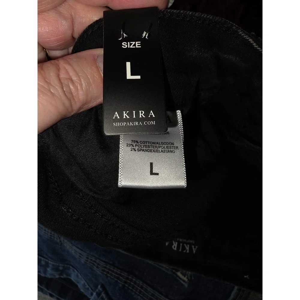 Akira Womens Studded Acid Wash Denim Shorts Black High Waisted Hot Pants Large